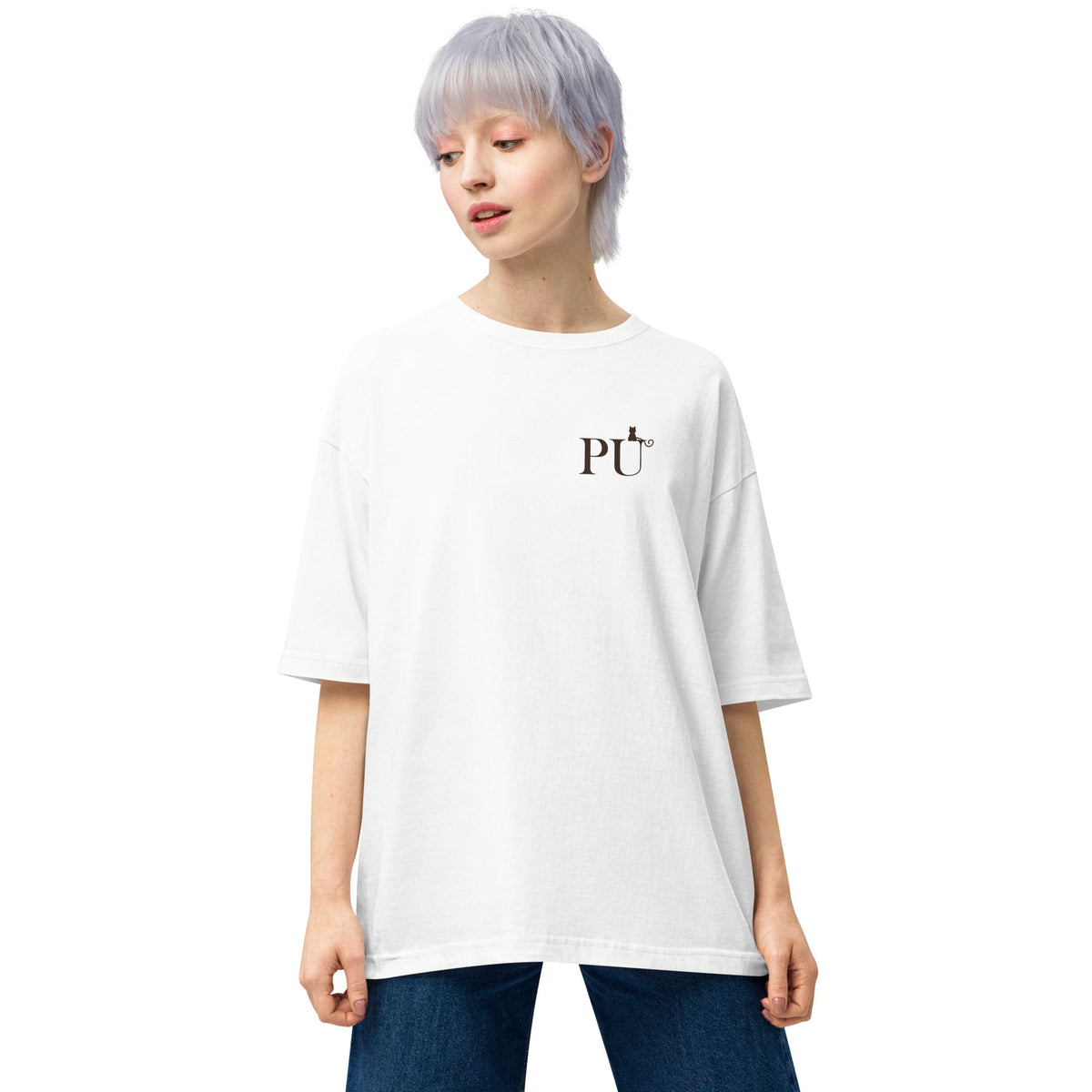 PU Cat Signature オーバーサイズTシャツ — Light Edition